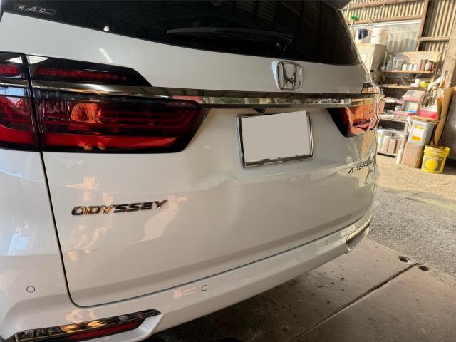 ホンダ　オデッセイ　キズ・へこみ直し　リアゲート 鈑金　塗装　那珂川市　福岡市　南区　西区　城南区　博多区　中央区　東区　春日市　大野城市　太宰府市　筑紫野市　事故修理　自損事故