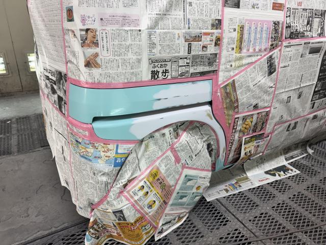 マツダ　フレアワゴン　キズ・へこみ直し　リアフェンダー　塗装　鈑金　那珂川市　福岡市　南区　西区　東区　博多区　中央区　城南区　春日市　大野城市　太宰府市　筑紫野市