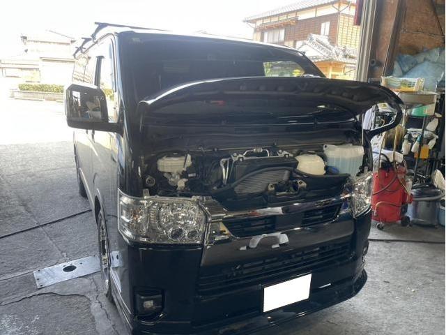 トヨタ　ハイエースバン　スーパーGL　ディーゼル車用(オイル交換)　メンテナンス　エンジンオイル　交換 　アドブルー補充　佐賀県　三養基郡　みやき町　みやき