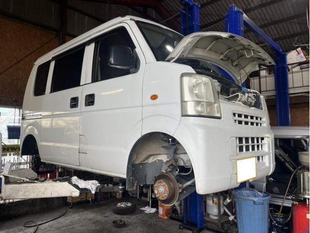 スズキ　エブリイ　ジョイン　車検　法定点検　分解整備　メンテナンス　エンジンオイル　オイルエレメント　ブレーキパッド　ブーツ　交換　漏れ止め剤　注入　佐賀県　三養基郡　みやき町　みやき