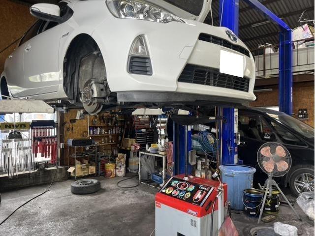 トヨタ　アクア　Ｓ　車検　法定点検　分解整備　メンテナンス　ギヤオイル　エアコンフィルター　交換　佐賀県　三養基郡　みやき町　みやき