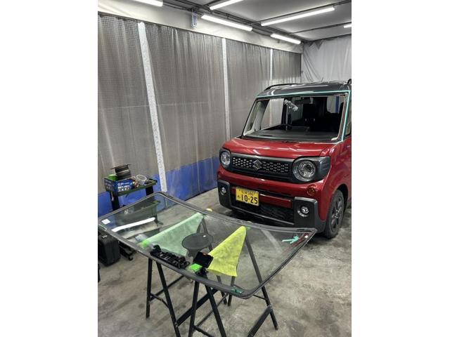 スズキ　スペーシア　ハイブリッドXZ　ガラス交換　飛び石　キズ　フロントガラス　交換　佐賀県　三養基郡　みやき町　みやき