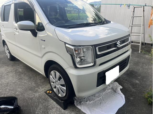 スズキ　ワゴンＲ　ハイブリッドFX　ガソリン車用(オイル交換)　メンテナンス　出張　エンジンオイル　オイルエレメント　交換　佐賀県　三養基郡　みやき町　みやき