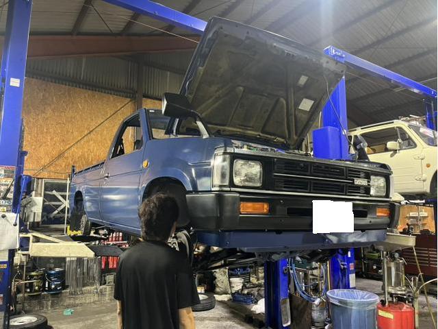 日産　ダットサントラック　車検　法定点検　分解整備　メンテナンス　エアエレメント　燃料フィルター　交換　クーラント復活剤　注入　佐賀県　三養基郡　みやき町　みやき