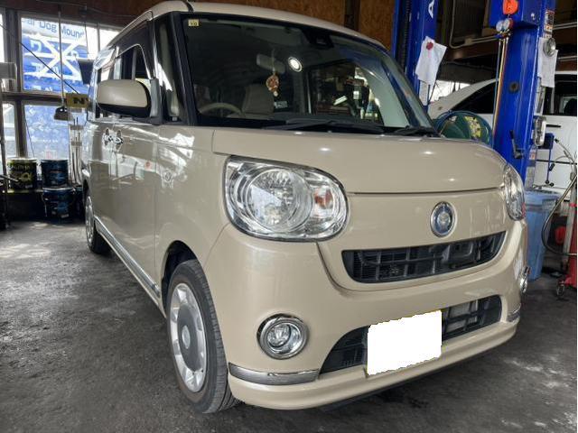 ダイハツ　ムーヴキャンバス　XリミテッドメイクアップSAⅡ　車検　法定点検　分解整備　メンテナンス　エンジンオイル　オイルエレメント　ブレーキフルード　交換　佐賀県　三養基郡　みやき町　みやき