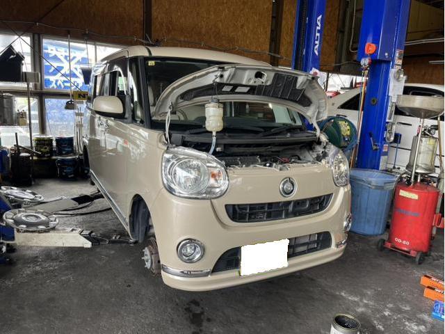 ダイハツ　ムーヴキャンバス　XリミテッドメイクアップSAⅡ　車検　法定点検　分解整備　メンテナンス　エンジンオイル　オイルエレメント　ブレーキフルード　交換　佐賀県　三養基郡　みやき町　みやき