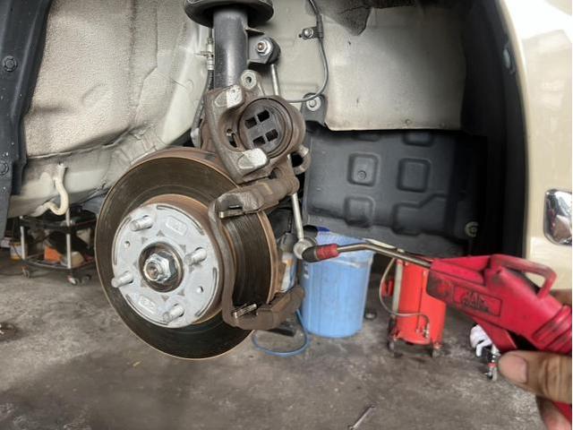 ダイハツ　ムーヴキャンバス　XリミテッドメイクアップSAⅡ　車検　法定点検　分解整備　メンテナンス　エンジンオイル　オイルエレメント　ブレーキフルード　交換　佐賀県　三養基郡　みやき町　みやき