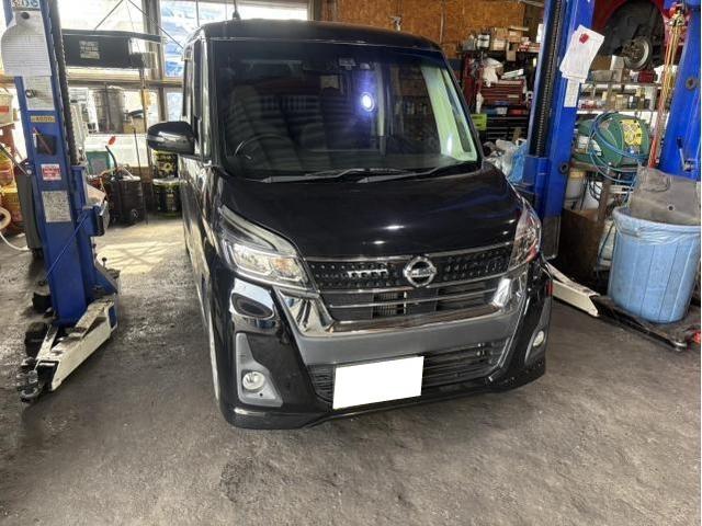 日産　デイズルークス　車検　法定点検　分解整備　メンテナンス 　ベルト　フロントブレーキパッド　交換　佐賀県　三養基郡　みやき町　みやき