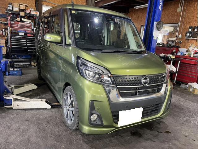 日産　デイズルークス　ハイウェイスターGターボ　サスペンション・足回り修理・整備　足回り変形　フロントメンバー　ロアアーム右　フロントハブベアリング右　交換　佐賀県　三養基郡　みやき町　みやき