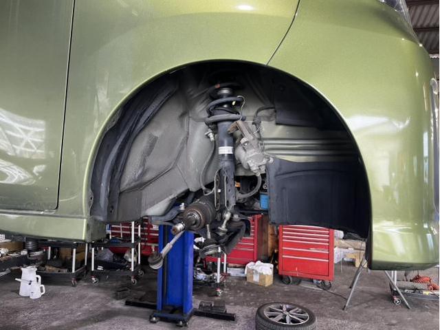 日産　デイズルークス　ハイウェイスターGターボ　サスペンション・足回り修理・整備　足回り変形　フロントメンバー　ロアアーム右　フロントハブベアリング右　交換　佐賀県　三養基郡　みやき町　みやき