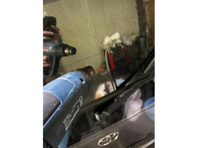 トヨタ　コースター　バス　カーフィルム　リアガラス　全面　IR断熱スモークフィルム10％　施工　佐賀県　三養基郡　みやき町　みやき