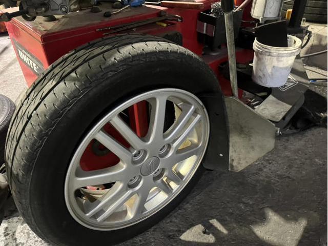 ダイハツ　タントエグゼ　カスタムG　車検　法定点検　分解整備　メンテナンス　エンジンオイル　オイルエレメント　ステアリングラックブーツ　タイヤ　交換　バランス調整　佐賀県　三養基郡　みやき町　みやき