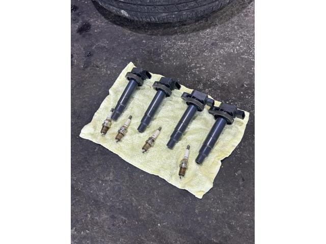 トヨタ　アクア　S　車検　法定点検　分解整備　メンテナンス　エンジンオイル　ATF　発煙筒　ブレーキフルード　エアーエレメント　エアコンフィルター　スパークプラグ　バッテリー　交換　佐賀県　三養基郡　みやき町　みやき