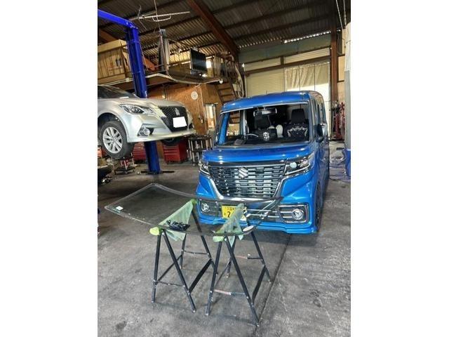 スズキ　スペーシア　ハイブリッドG　ガラス交換　フロントガラス　ヒビ割れ　断熱ガラス　コートテクト　交換　佐賀県　三養基郡　みやき町　みやき