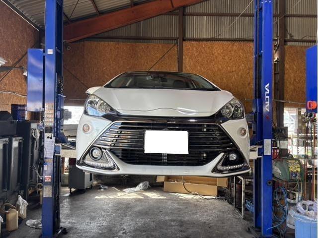 トヨタ　アクア　G　G&rsquo;ｓ　サスペンション・足回り修理・整備　ブーツ　破れ　スタビライザリンクロッド　交換　佐賀県　三養基郡　みやき町　みやき