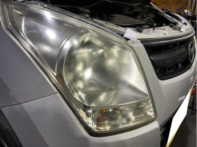 マツダ　ＡＺワゴン　車検　法定点検　分解整備　エンジンオイル　ドライブシャフトブーツ　タイロッドエンドブーツ　ステアリングラックエンド　交換　簡易ライト磨き　佐賀県　三養基郡　みやき町　みやき