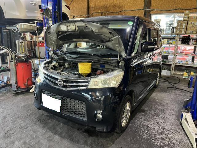 日産　ルークス　電装系修理　冷却水漏れ　ラジエーター　サーモスタット　交換　佐賀県　三養基郡　みやき町　みやき