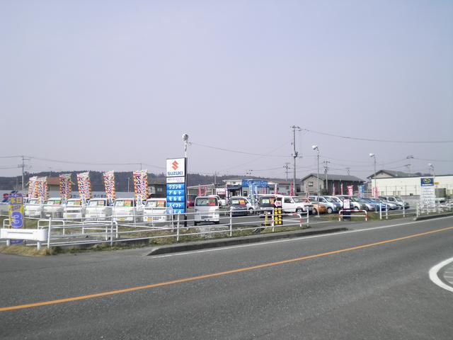 中古車展示場。古川インターから西（鳴子温泉）方面１０分　国道４７号線沿い左側