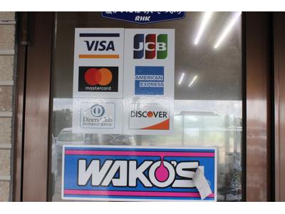 各種クレジットも対応しております