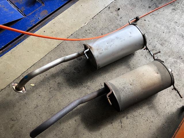 日産 ラフェスタ　リヤマフラー持ち込み フロントパイプ　センターパイプ
修理溶接補強
