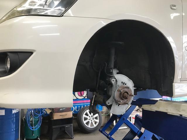 トヨタ　イプサム　ブレーキ修理　前後ディスクロータ交換　サイドライニング交換