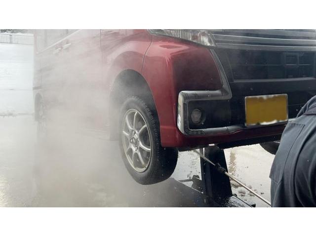 ダイハツ タント 車検整備 ラジエータ ウォータポンプ スパークプラグ リヤコイルスプリング 交換 下廻り錆止め塗装 マフラー耐熱塗装