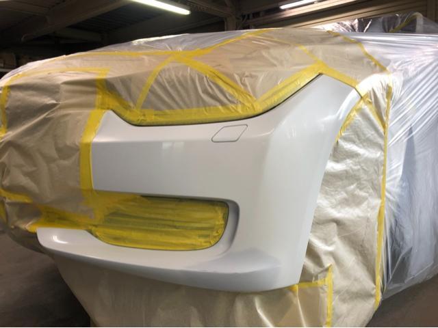BMW 3シリーズ フロントバンパー修理 傷 鈑金塗装 輸入車 福島県いわき市