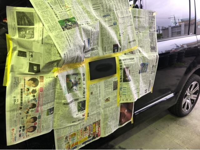 MITSUBISHI デリカ ボンネット 助手席ドア 鈑金塗装 傷 ヘコミ 修理 福島県いわき市