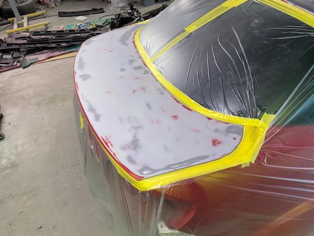 MAZDA RX-8 全塗装 オールペン 色褪せ クリア剥がれ 鈑金塗装 修理 福島県いわき市 下地編