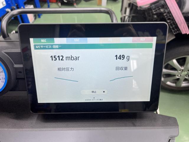 ダイハツ　ムーヴコンテ  L575S 　TEXA　エアコンガスクリーニング エアコン修理　エアコンガス補充　エアコン　R134a　配管洗浄　真空引き　エアコン冷えない　冷え改善　コンプレッサーオイル交換　福島県　福島市