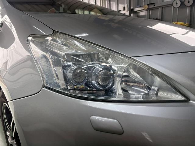 トヨタ　プリウスα　ヘッドライト磨き 研磨　コンパウンド　コーティング　劣化　黄ばみ　くすみ　クリア　クリア剝がれ　メンテナンス　視認性　光量　福島県　福島市　東北