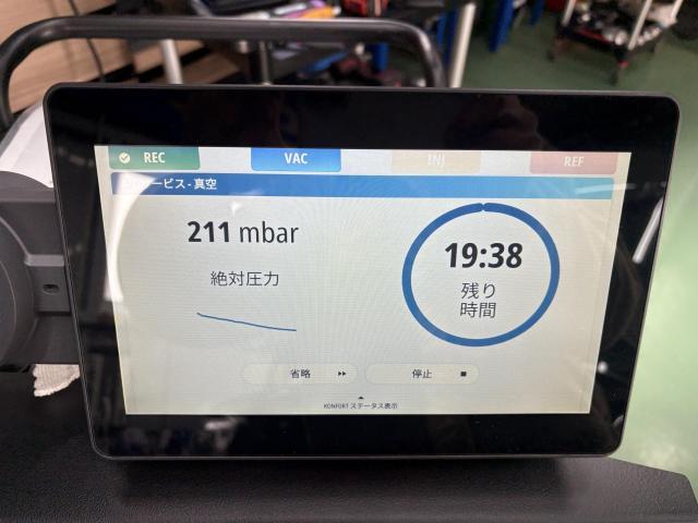 スズキ　スペーシア　MK53S　TEXA　エアコンガスクリーニング エアコンガス規定量　エアコン修理　コンプレッサーオイル交換　配管洗浄　真空引き　エアコン冷えない　冷え改善　R1234yf　R134a　福島県　福島市