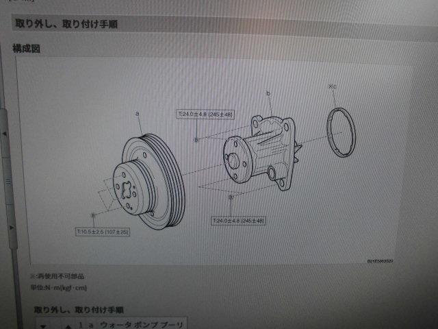 タント　エンジンルームから　ガラガラ異音　ウォーターポンプ取替