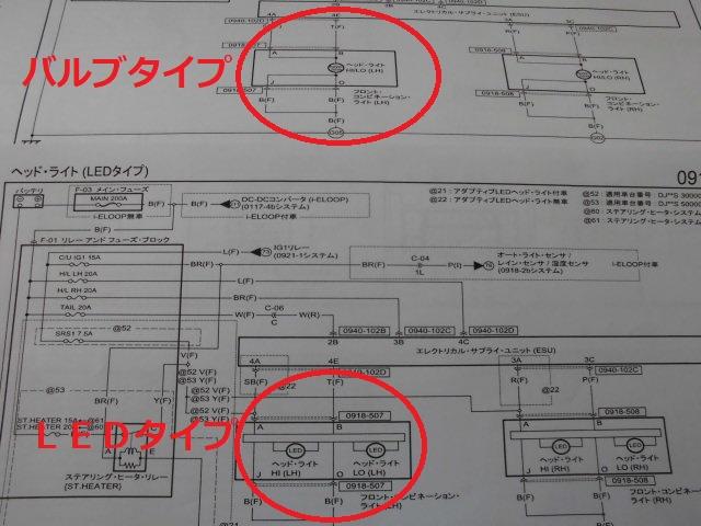 純正ヘッドライト・アッセンブリ交換　Ｈ４バルブからＬＥＤ仕様へ　保安基準の兼ね合い　ダイオードで電気を制御　マツダ：デミオ