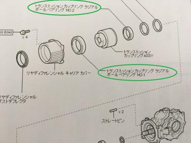 走ると後ろから「ゴゴ～」っと唸り音が。４ＷＤカップリングを支える、ベアリングからでした。トヨタ：プレミオ