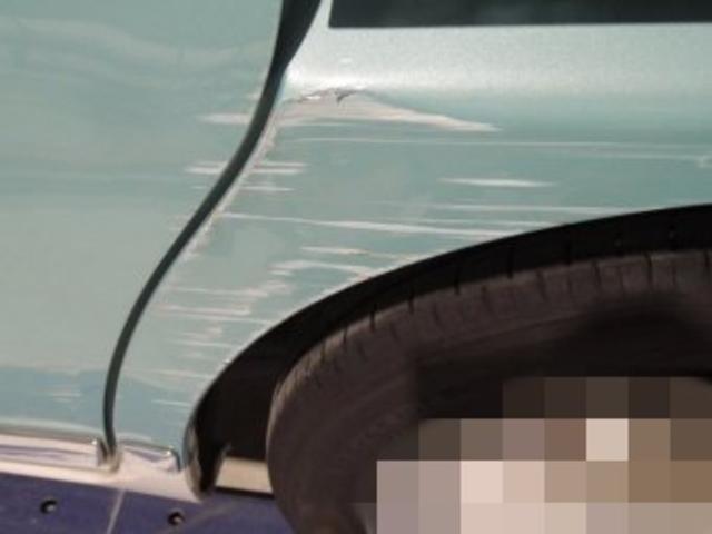 ダイハツ ムーヴキャンバス スライドドアと後ろタイヤ上(クォーター) キズ・へこみ直し 広島市南区