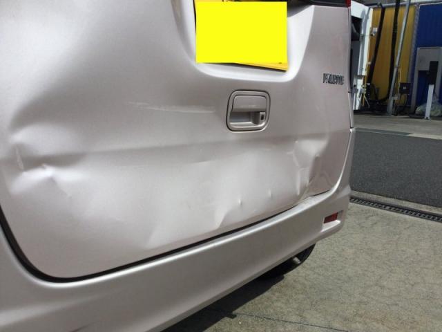 スズキ パレット 壁に激突 トランク交換 保険修理 キズ・へこみ直し 広島市 板金塗装