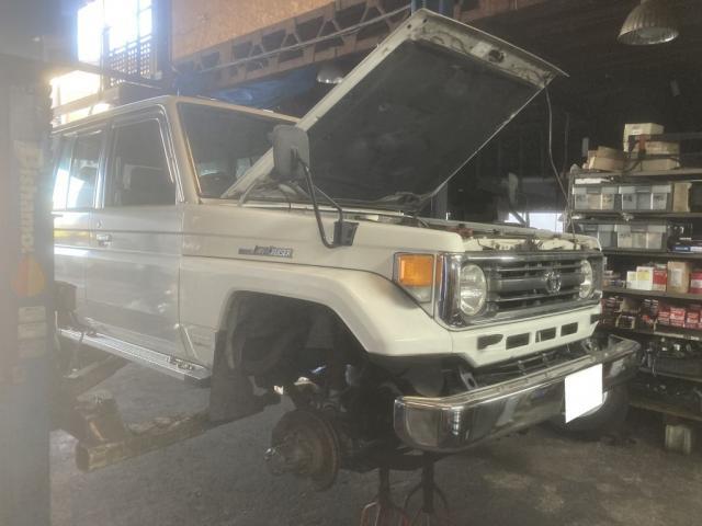 平成１１年式　ランクル77　LX　２インチリフトアップ　リーフスプリング交換　HZJ77V　広島市