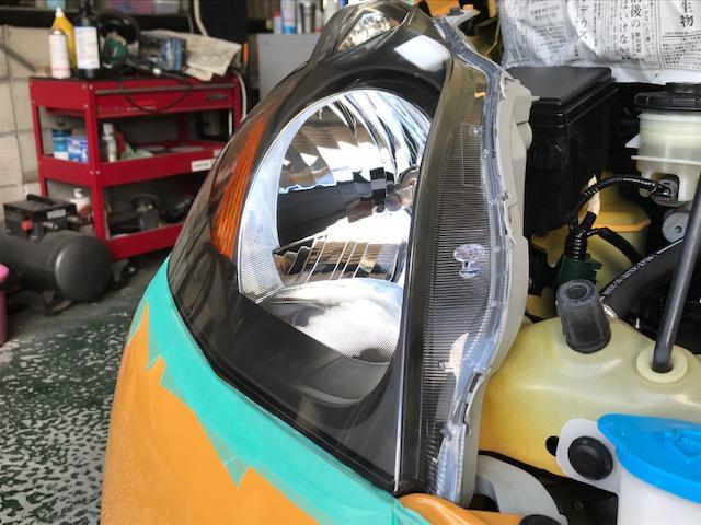 ライフ JC1 ヘッドライトクリーニング [ 尾道市 販売 車検 板金 塗装 パーツ 持込取付 クライス コーティング スパシャン ヘッドライトスチーマー2 SPEED ]