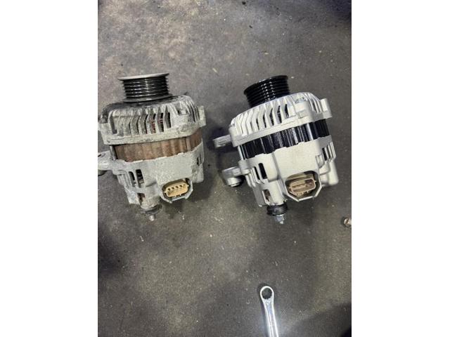 三菱　ｅＫワゴン　オルタネーター交換【鳥取県　鳥取市で持込でのタイヤ交換・ナビ・ETC・ドライブレコーダー等のパーツ取付・車検・整備・修理の事なら智頭石油　オーレ叶　へ！】