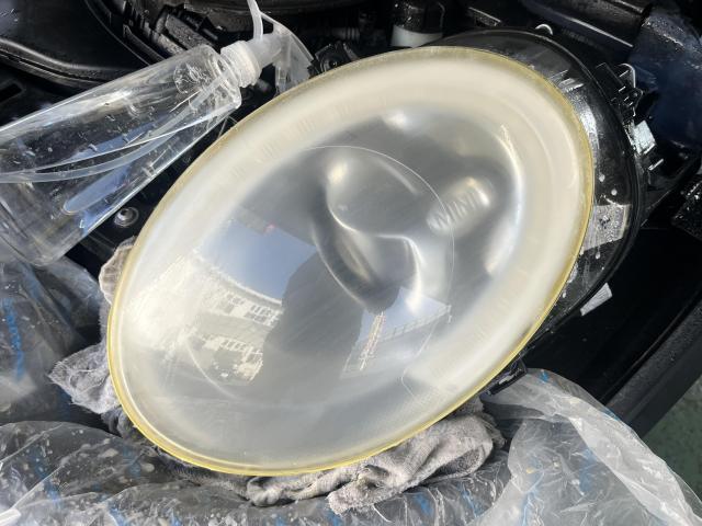 MINI F系　ミニクーパー　ヘッドライト研磨　ライト修理　コーティング　岡山市　南区　