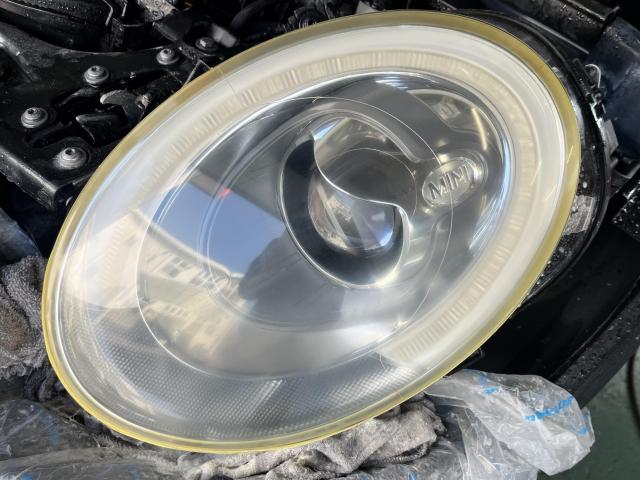 MINI F系　ミニクーパー　ヘッドライト研磨　ライト修理　コーティング　岡山市　南区　