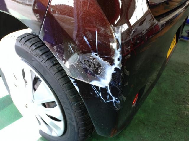 日産　デイズ　板金・外装補修  ボンネット、リアバンパー交換　岡山市　南区