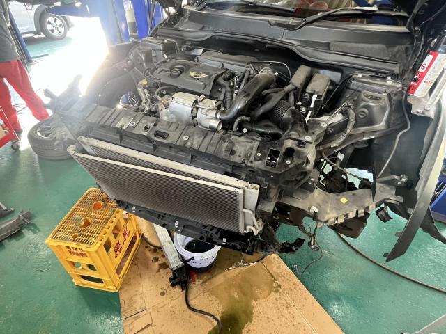 MINI ミニ　R56 R55 R54 クロスオーバー　オイル漏れ　冷却水漏れ　エレメントハウジング　オイルフィルターハウジング　ガスケット　オイルパン　チェックランプ　岡山市　南区