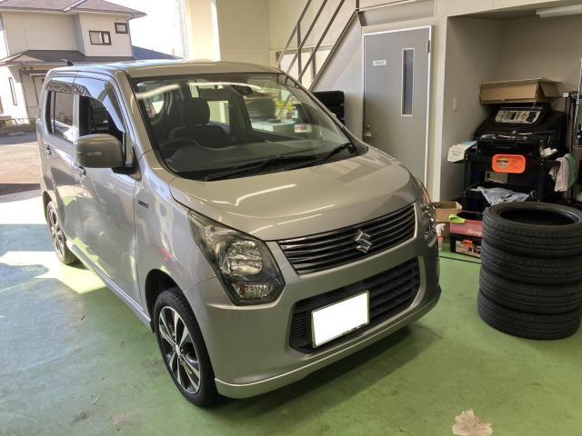 スズキ　ワゴンR　タイヤ交換【山口市で持込でのタイヤ交換・ドライブレコーダー・ナビ・ETC等の各種パーツの取付・修理・メンテナンスの事は　湯田自販へお任せ下さいね！】