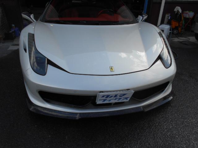 フェラーリ４５８スパイダー　ヘッドライト修理 キズヘコミ直し　車修理　板金塗装のことならクルマフィクスへ！広島市佐伯区八幡　五日市　城山　利松　五日市観音　美鈴が丘