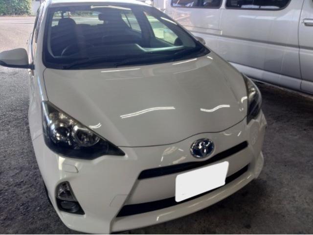 トヨタ　アクア　車検　【岡山県　津山市で持込での各種パーツ取付・車検・整備・修理の事なら　（有）東部自動車販売整備工場 へお問合わせ下さい！　スバル協力業販店 】