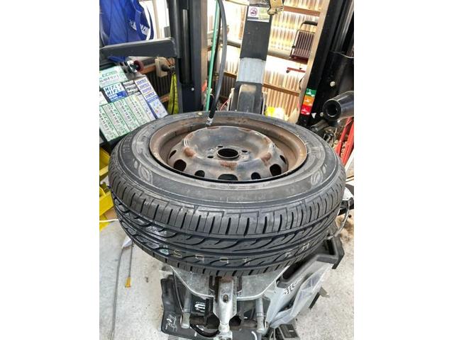 マツダ　デミオ　13C パンク修理　タイヤ交換　岡山市東区