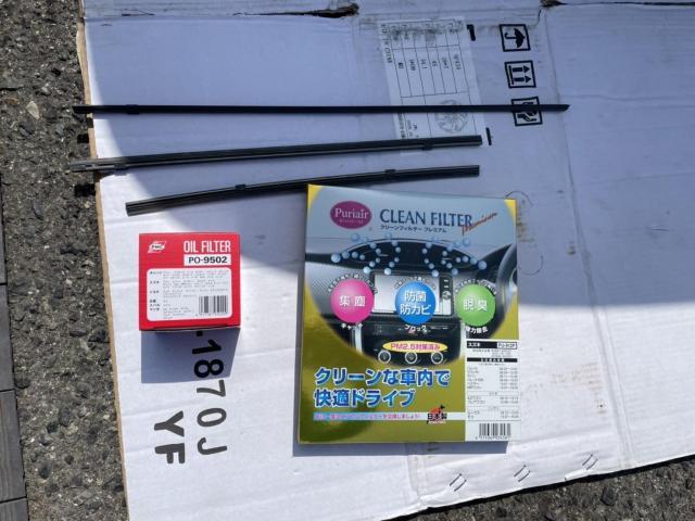 スズキ　ワゴンRスティングレー　納車前点検　オイル交換　エレメント交換　ワイパーゴム交換　エアコンフィルター交換　MH23S 岡山市東区