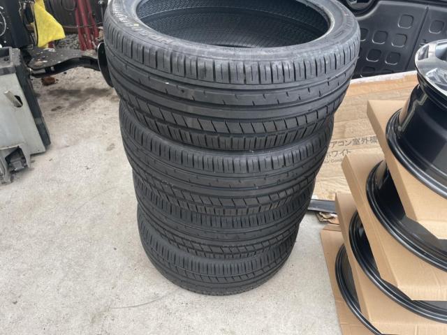 トヨタ 50系プリウス モデリスタエアロF.S.R 取付 18inホイール組み替え 交換 ZVW51 岡山市東区